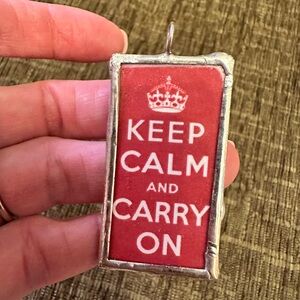 Reversible “Keep Calm and Carry On” Pendant